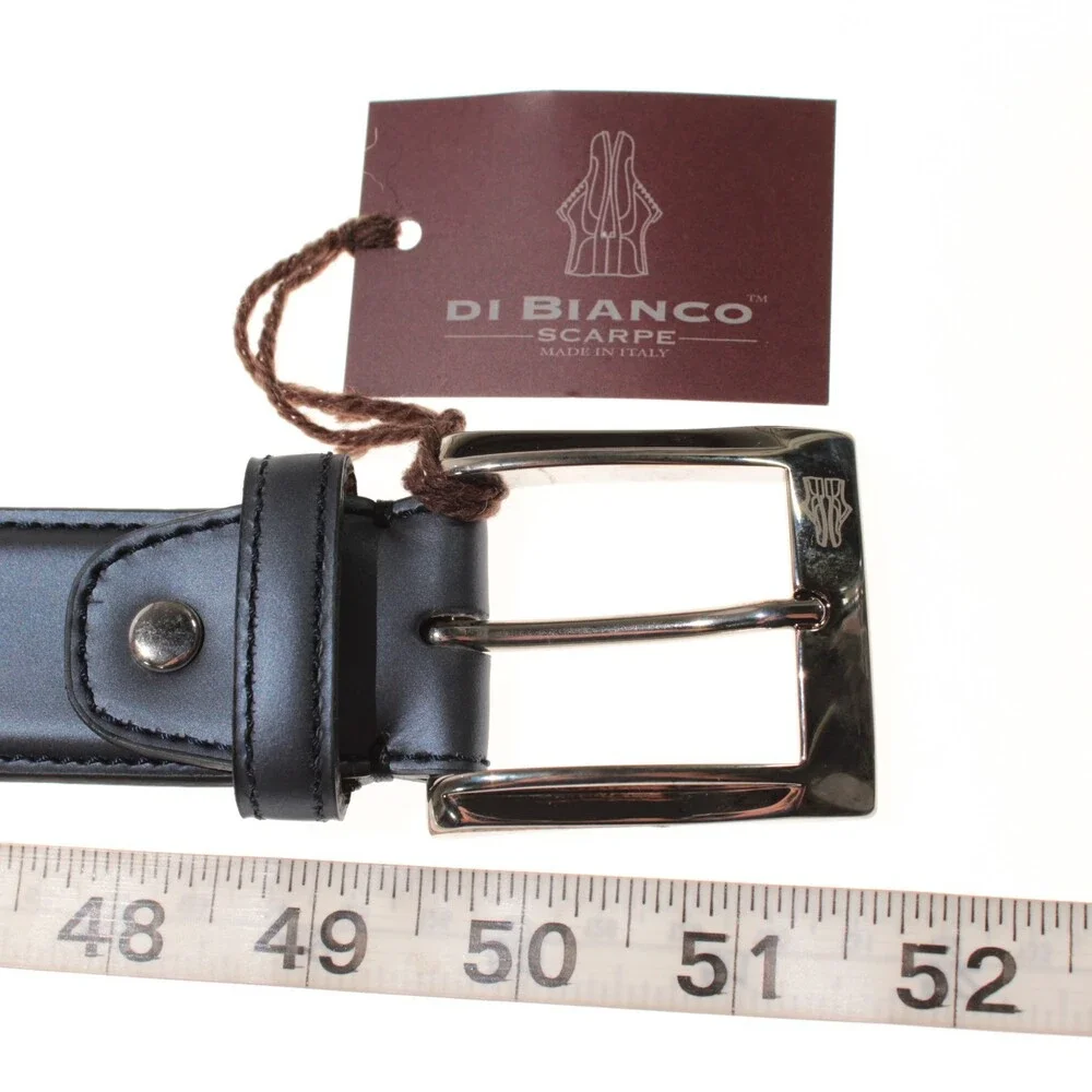 Di Bianco NWT Cut to Size Dress Belt In Solid Navy Blue Leather One Size